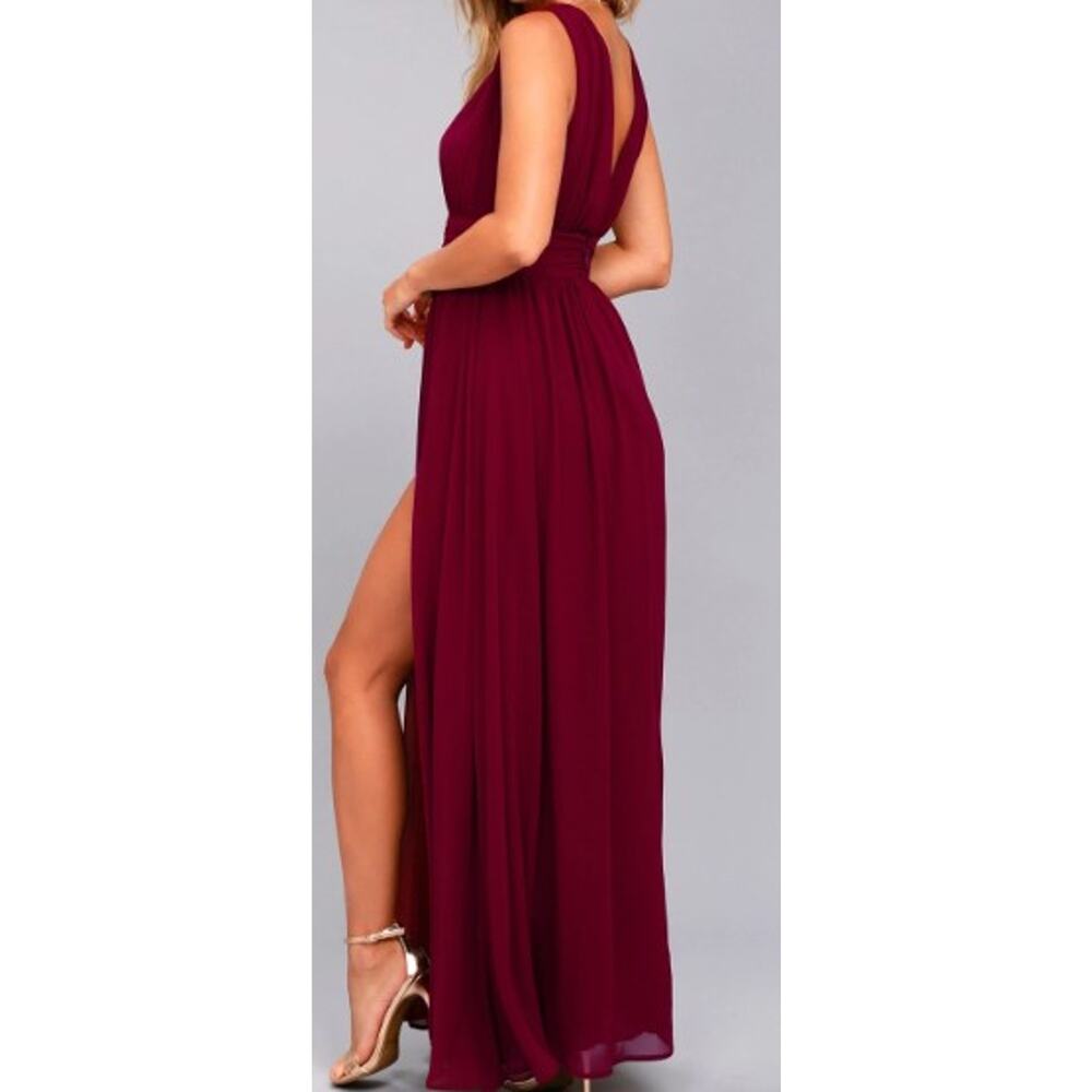 Lulu's Red Pleated One Shoulder Gown
